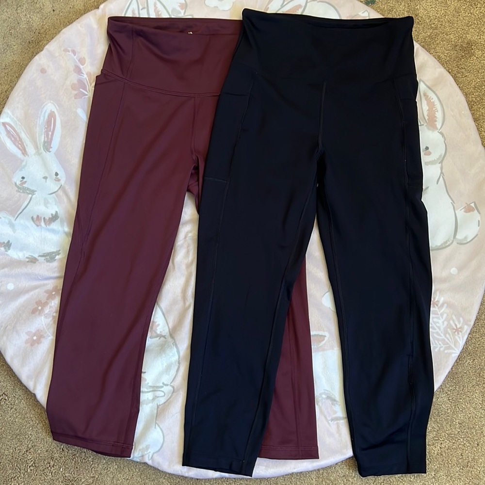 Medium - Navy Blue (Bally) & Maroon (All in Motion) leggings